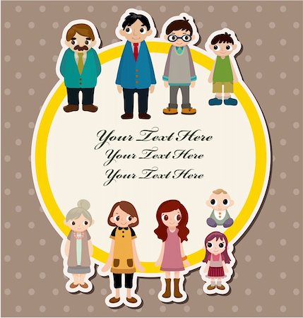 pretty cartoon mother - family card Stock Photo - Budget Royalty-Free & Subscription, Code: 400-04921375