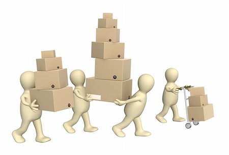 simsearch:400-04557469,k - Four puppets with boxes. Isolated over white Stock Photo - Budget Royalty-Free & Subscription, Code: 400-04921425