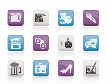 Leisure activity and objects icons - vector icon set Stock Photo - Budget Royalty-Free & Subscription, Code: 400-04921487