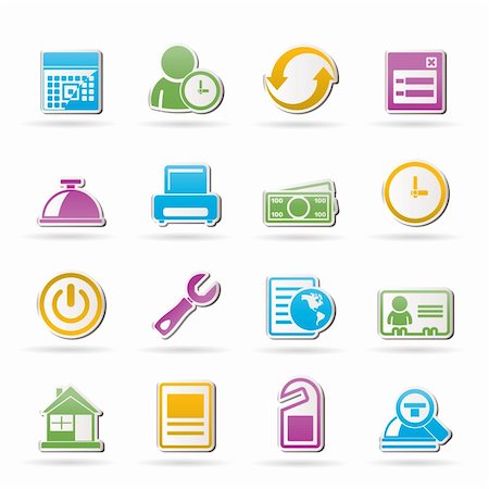 reservation and hotel icons - vector icon set Stock Photo - Budget Royalty-Free & Subscription, Code: 400-04921489