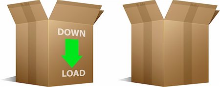 Vector Download icon and blank cardboard boxes Stock Photo - Budget Royalty-Free & Subscription, Code: 400-04921492