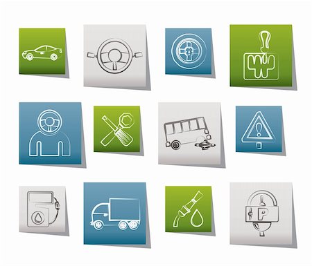 schaltknauf - car services and transportation icons - vector icon set Stockbilder - Microstock & Abonnement, Bildnummer: 400-04921537