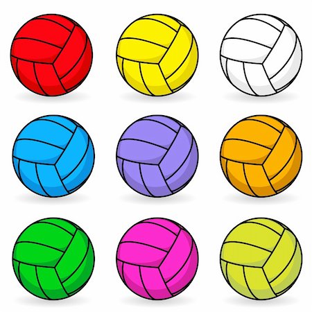red blue and white living design - Cartoon volleyball. Illustration on white background Stock Photo - Budget Royalty-Free & Subscription, Code: 400-04921708