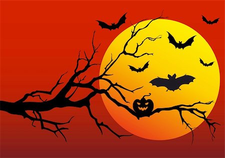 simsearch:400-09089375,k - halloween background with flying bats, vector illustration Fotografie stock - Microstock e Abbonamento, Codice: 400-04921795