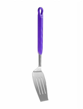 simsearch:700-01792281,k - Stainless steel Kitchen spatula isolated against white Fotografie stock - Microstock e Abbonamento, Codice: 400-04921887