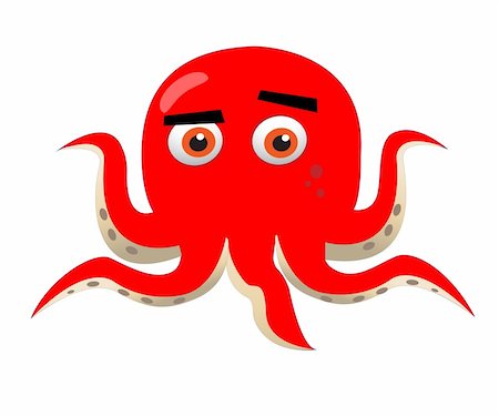 red octopus illustration Stock Photo - Budget Royalty-Free & Subscription, Code: 400-04922261