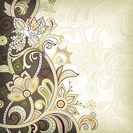 Illustration of abstract floral background in asia style. Photographie de stock - Aubaine LD & Abonnement, Code: 400-04922376