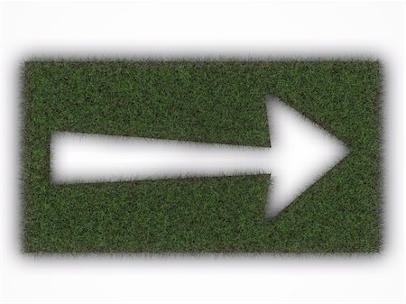 simsearch:400-06928460,k - white arrow on grass isolated on white background Stock Photo - Budget Royalty-Free & Subscription, Code: 400-04922661