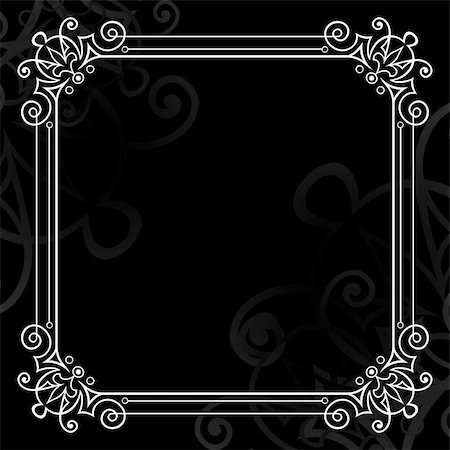 simsearch:400-06850003,k - Decorative frame on black Stock Photo - Budget Royalty-Free & Subscription, Code: 400-04922770