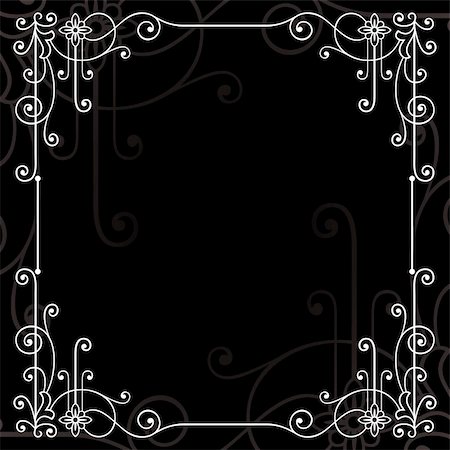 Decorative frame on black Photographie de stock - Aubaine LD & Abonnement, Code: 400-04922780
