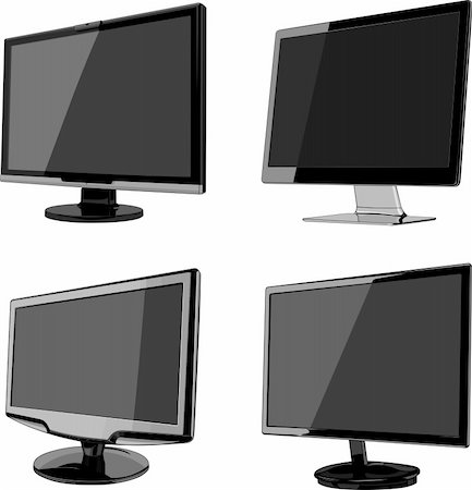 Monitors isolated on white Stock Photo - Budget Royalty-Free & Subscription, Code: 400-04922885
