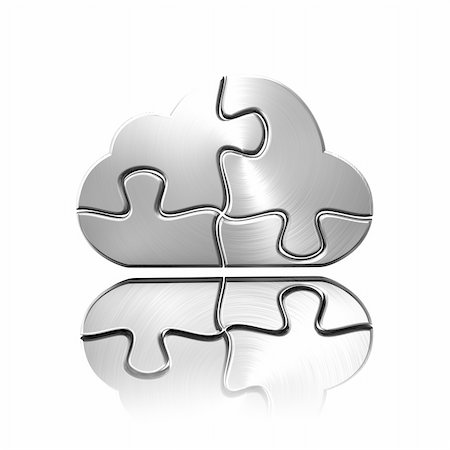 A metal cloud computing jigsaw Photographie de stock - Aubaine LD & Abonnement, Code: 400-04922976