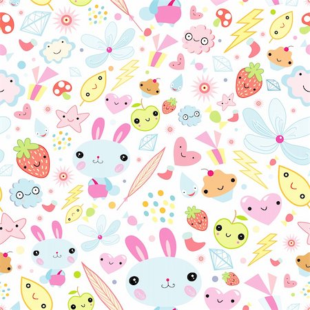 simsearch:400-05755345,k - seamless pattern of brightly colored toys on a white background Stock Photo - Budget Royalty-Free & Subscription, Code: 400-04923356