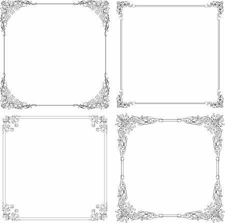 Decorative frames  on white Stock Photo - Budget Royalty-Free & Subscription, Code: 400-04923504