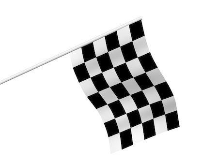 starting line race cars - checked flag waving isolated on white background Stock Photo - Budget Royalty-Free & Subscription, Code: 400-04923594