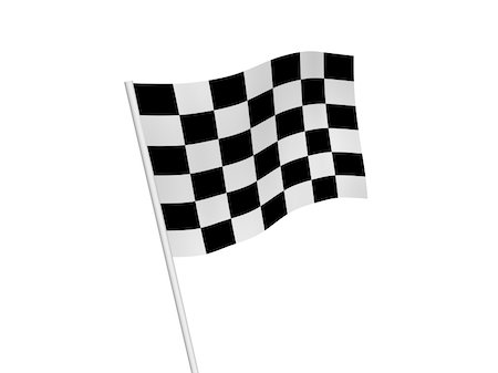 starting line race cars - checked flag waving isolated on white background Stock Photo - Budget Royalty-Free & Subscription, Code: 400-04923592