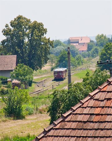 simsearch:400-07429824,k - view of the train standing on a train station in a rural country Stock Photo - Budget Royalty-Free & Subscription, Code: 400-04923758