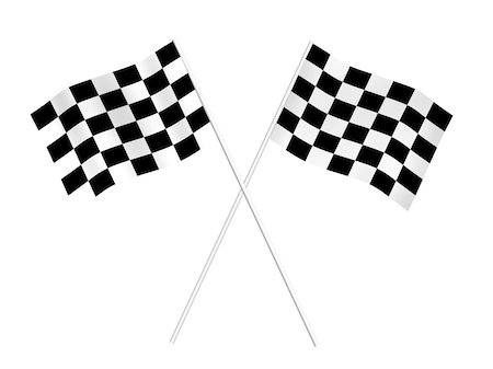 starting line race cars - checked flags cross waving isolated on white background Stock Photo - Budget Royalty-Free & Subscription, Code: 400-04923752