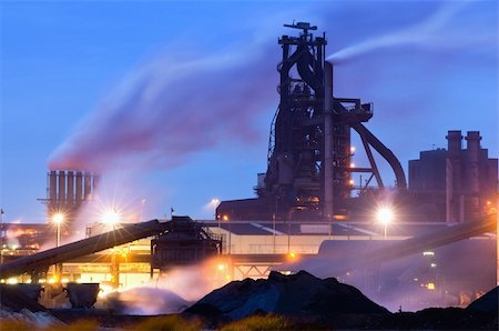 steel industry at night - Heavy industry at night with a blast furnace dominating the scene Stock Photo - Budget Royalty-Free & Subscription, Code: 400-04923770