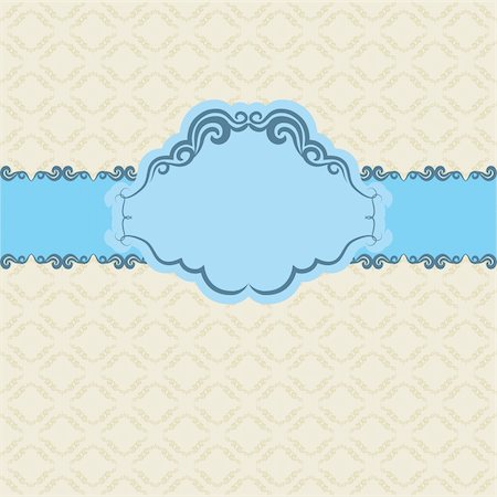 decorative borders for greeting cards - Template frame design for greeting card . Background - seamless pattern. Stock Photo - Budget Royalty-Free & Subscription, Code: 400-04923905
