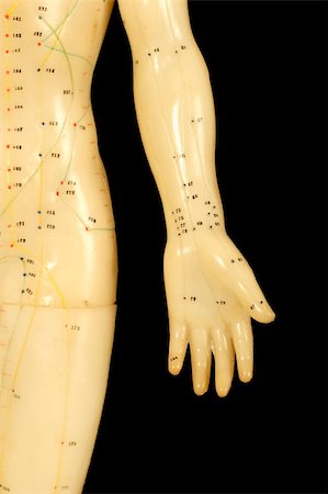 acupuncture points on hand isolated on black background Stock Photo - Budget Royalty-Free & Subscription, Code: 400-04934074
