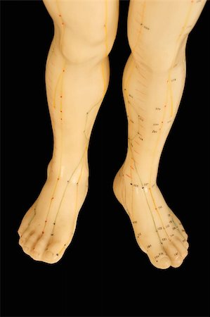 acupuncture points on feet isolated on black background Stock Photo - Budget Royalty-Free & Subscription, Code: 400-04934075
