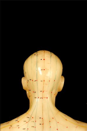acupuncture points on back of head isolated on black background Stock Photo - Budget Royalty-Free & Subscription, Code: 400-04934078