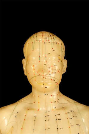 acupuncture points on head isolated on black background Stock Photo - Budget Royalty-Free & Subscription, Code: 400-04934072