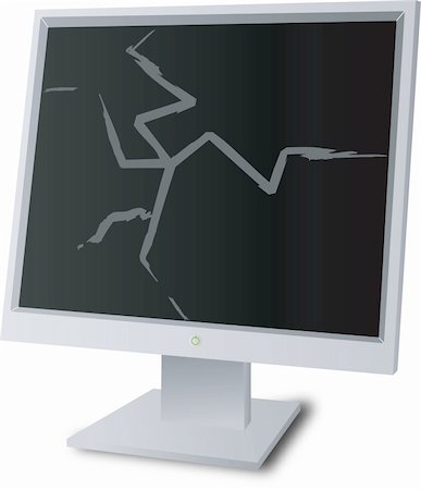 simsearch:400-04020281,k - A broken monitor screen to show the problems with down time and bad equipment Photographie de stock - Aubaine LD & Abonnement, Code: 400-04934186