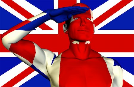simsearch:400-03910962,k - A man with the Union Jack flag on his body its the flag of Great Britain. Stock Photo - Budget Royalty-Free & Subscription, Code: 400-04934809