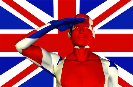 simsearch:400-03910962,k - A man with the Union Jack flag on his body its the flag of Great Britain. Stock Photo - Budget Royalty-Free & Subscription, Code: 400-04934819