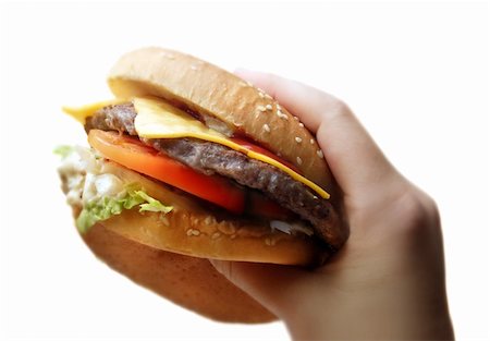 simsearch:600-07110675,k - Hand Holding a Cheeseburger Foto de stock - Super Valor sin royalties y Suscripción, Código: 400-04935380