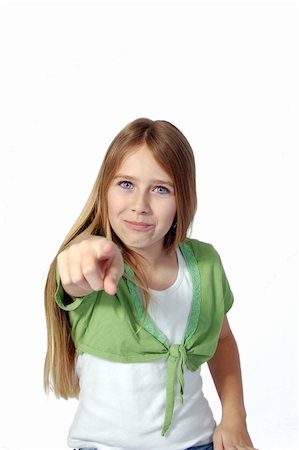 eye pointing - An eleven year old girl pointing her finger at you. Stock Photo - Budget Royalty-Free & Subscription, Code: 400-04935383