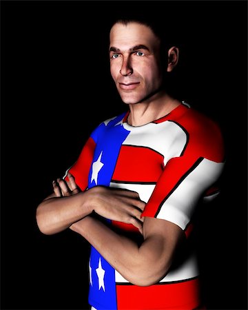 simsearch:400-03910962,k - A man with the American flag on his clothing, a great image for every patriotic American. Stock Photo - Budget Royalty-Free & Subscription, Code: 400-04935584