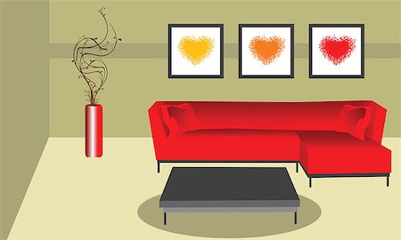 illustration of a funky style room Stock Photo - Budget Royalty-Free & Subscription, Code: 400-04935629