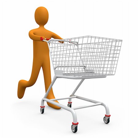 running cart supermarket - Computer generated image - Going Shopping. Stock Photo - Budget Royalty-Free & Subscription, Code: 400-04935779