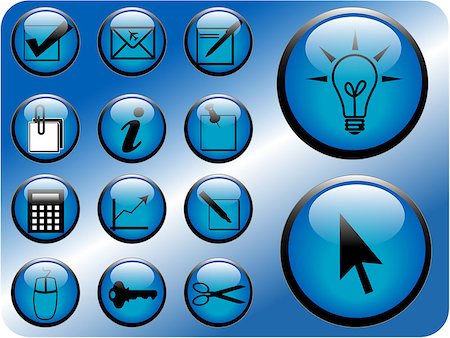 simsearch:400-03910193,k - Business icon vectors in blue. Stock Photo - Budget Royalty-Free & Subscription, Code: 400-04935865