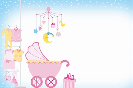 Baby girl shower Stock Photo - Budget Royalty-Free & Subscription, Code: 400-04935867