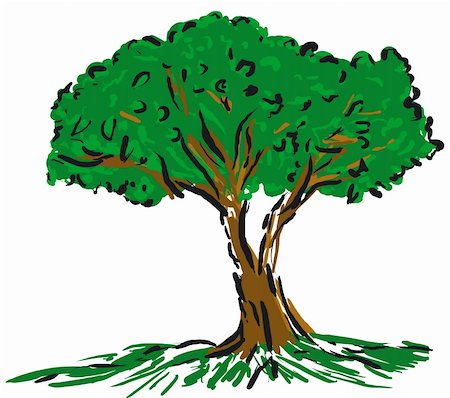 solitaire - Hand-drawn cartoon style tree Stock Photo - Budget Royalty-Free & Subscription, Code: 400-04936664