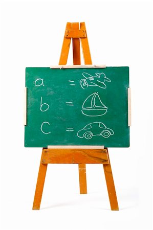 learning the alphabet on a chalk board Stock Photo - Budget Royalty-Free & Subscription, Code: 400-04937088