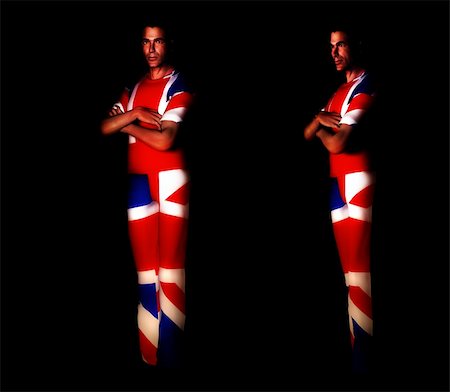 simsearch:400-03910962,k - A pair of men with the Union Jack flag on their clothing, its the flag of Great Britain Stock Photo - Budget Royalty-Free & Subscription, Code: 400-04937098