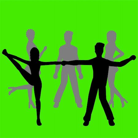 Silhouettes of people dancing Stock Photo - Budget Royalty-Free & Subscription, Code: 400-04937144