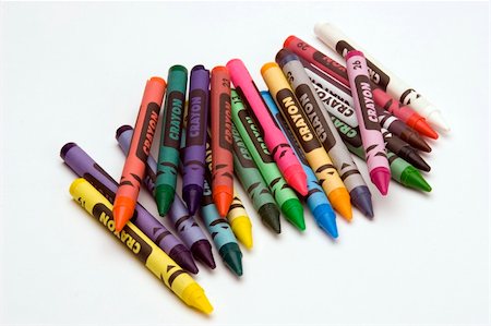 simsearch:400-04283158,k - Multi coloured crayons against a plain background Photographie de stock - Aubaine LD & Abonnement, Code: 400-04937512