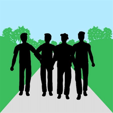 simsearch:400-03911285,k - Silhouettes of people - men Stock Photo - Budget Royalty-Free & Subscription, Code: 400-04937652