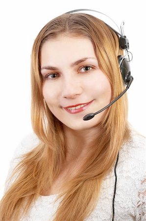 simsearch:400-04785322,k - cute techsupport girl on the phone using headset Stock Photo - Budget Royalty-Free & Subscription, Code: 400-04937895