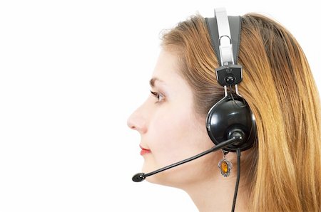 simsearch:400-04785322,k - sideview headshot of techsupport girl with headset Stock Photo - Budget Royalty-Free & Subscription, Code: 400-04937964