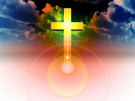 simsearch:400-04474126,k - A religious cross with some added illumination, the image is suitable for religious concepts. Stock Photo - Budget Royalty-Free & Subscription, Code: 400-04938010