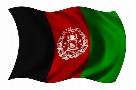 simsearch:400-04724192,k - Flag of Afghanistan waving in the wind - clipping path included Stock Photo - Budget Royalty-Free & Subscription, Code: 400-04938140