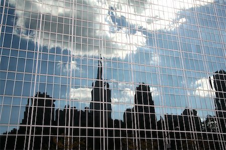 New York Skyline Reflection in Glass Building Stock Photo - Budget Royalty-Free & Subscription, Code: 400-04938377