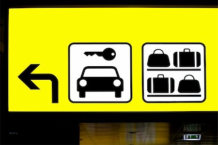 simsearch:400-04480527,k - a yellow sign for parking garage and baggage room Stock Photo - Budget Royalty-Free & Subscription, Code: 400-04938629